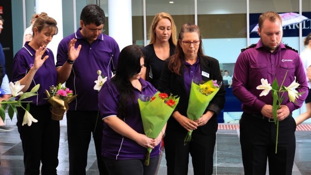 Chaplains were joined by a group of Cole Miller's closest friends to mourn his death.