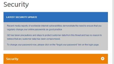 The security advisory on GE Money's website.