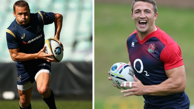 Two stars: Australia's Matt Giteau and England's Sam Burgess