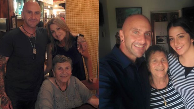 Nonna Paola with her son Greg and daughter Enza (left) and with her granddaughter (right).