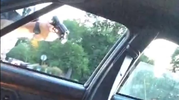 A still from the Facebook live video showing a police officer shooting Philando Castile.