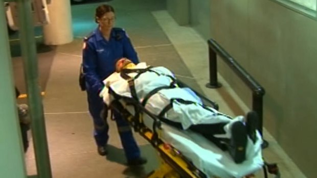 Daniel Johns was taken to hospital after falling over outside a Sydney bar.