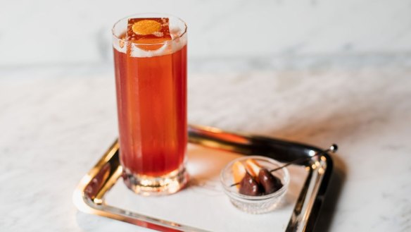 It's all in the details: the signature Americano cocktail with a round of mandarin rind.
