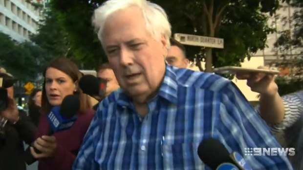 Clive Palmer outside the Federal Court in Brisbane on Tuesday.