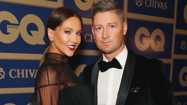 Kyly and Michael Clarke at the 2015 GQ Men of the Year awards.