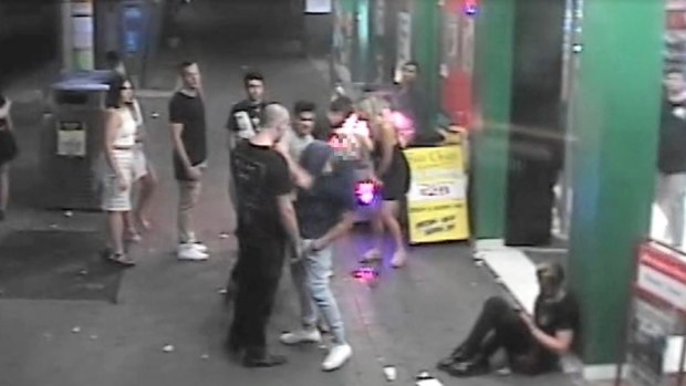 Police released footage of the one-punch attack in Civic in the aftermath of Canberra's New Year's Eve celebrations. 