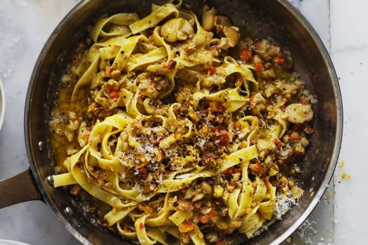 Neil Perry's fettuccine with broad beans