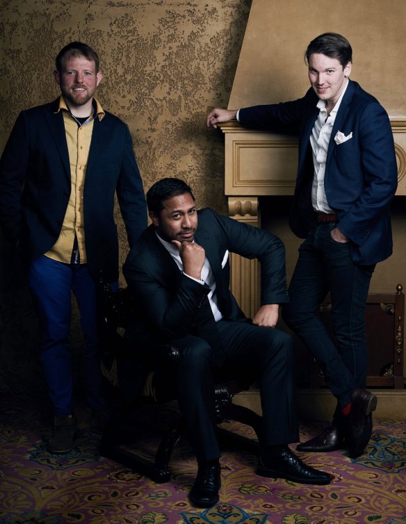 The team from Bar Liberty, winner of the Donlevy Fitzpatrick Award (for restaurant-quality food in a bar setting). Pictured from left: Casey Wall, Manu Potoi and Banjo Harris Plane.