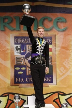 Conor Simpson winning gold at the World Irish Dancing Championships in Montreal.