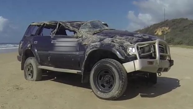 Two tourists were flown to hospital in stable conditions after a 4WD rollover on Fraser Island.