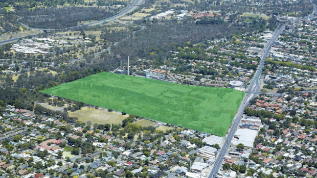 An aerial shot of the site.