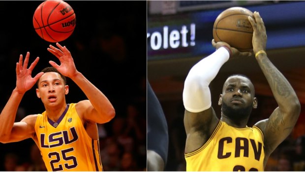 Ben Simmons, left, has been compared with NBA heavyweight LeBron James.