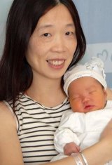 Charlotte Chou with her son Lincoln when he was born. He was 1 when she was first arrested.