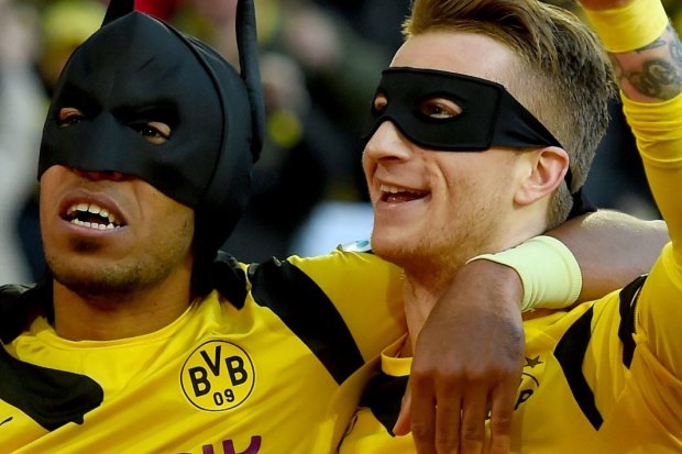 Batman and Robin' goal celebration triggers Dortmund victory