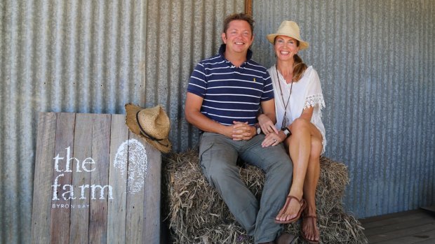 Tom and Emma Lane, founders of The Farm, which is on a 32-hectare property in Ewingsdale, Byron Bay.