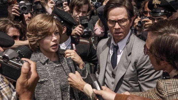 Pay gap? All the Money in the World stars Michelle Williams and Mark Wahlberg.