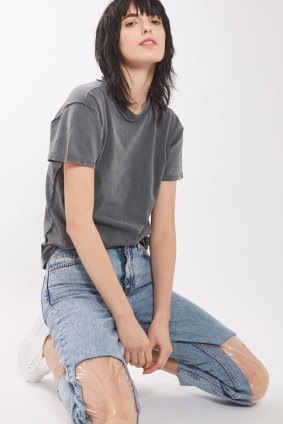 Topshop previously released a pair of jeans with plastic windows in the knees.