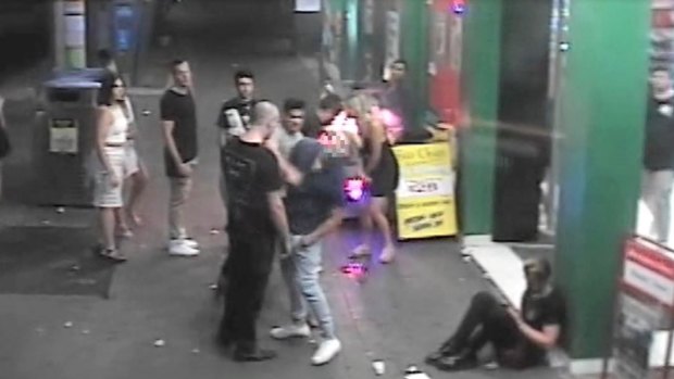 Police released footage of the one-punch attack in Civic in the aftermath of Canberra's New Year's Eve celebrations. 