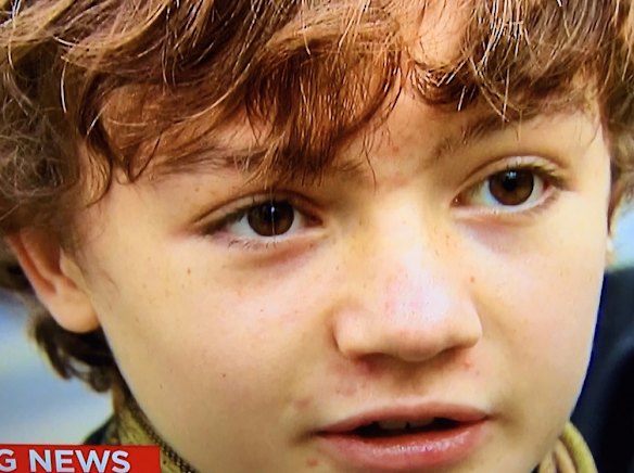 Oscar, 12, tried to hide under a mixing desk when the attack began.