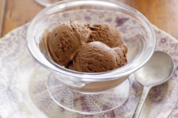 Chocolate mint ice cream. A recipe from the Good Food collection. 