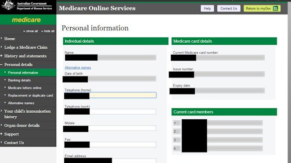 Some of the information accessible via my.gov.au when linking it to Medicare.
