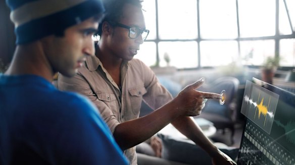 Perceptive program: Intel's RealSense can see you reach into the area in front of the computer (digitally altered concept image shown).