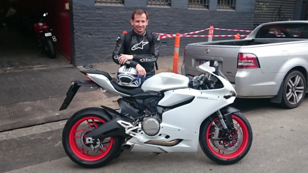 Warren Harrison with his 2015 Ducati 899 Panigale.