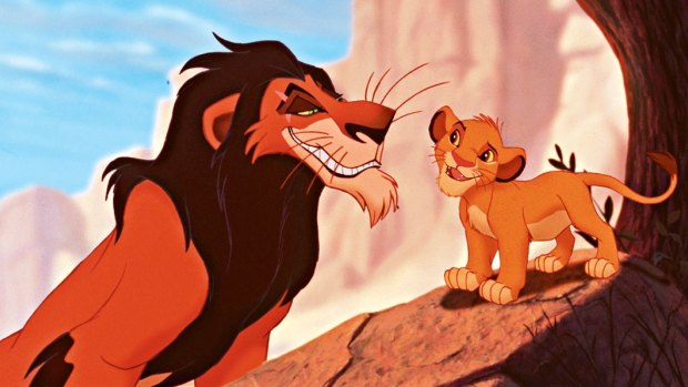 Scar and Simba in The Lion King.