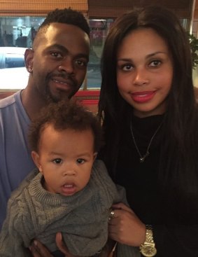 Brian Basera with partner Anisha Owusu and their two-year-old son Christopher. 