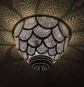 An IKEA colander becomes a fancy light fitting.