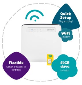 Optus' Home Wireless modem uses the mobile 4G network, but isn't for taking on the go.