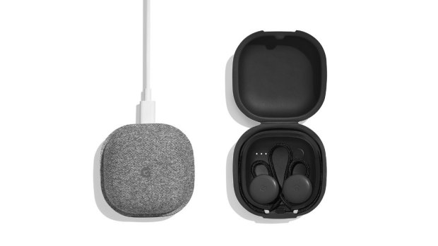 The Pixel Buds' carry case doubles as a charge cradle.