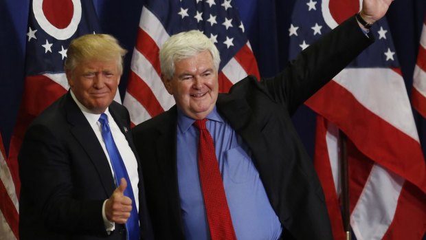 Donald Trump with vice-presidential hopeful Newt Gingrich.