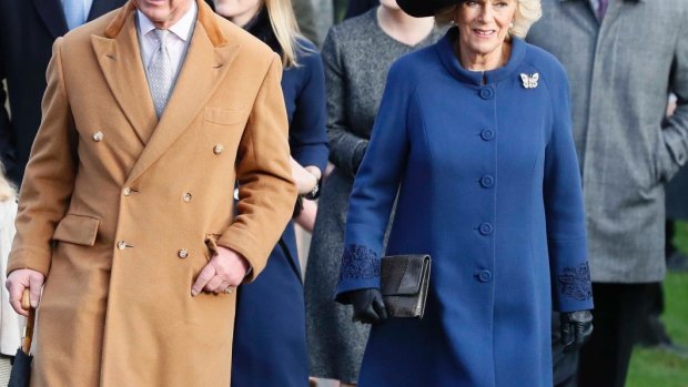 Charles and Camilla arrive with other members of the Royal family for the service. 