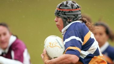 Transgender footballer Caroline Layt playing for Sydney against Queensland in the Australian Rugby Union national championships final in 2007.