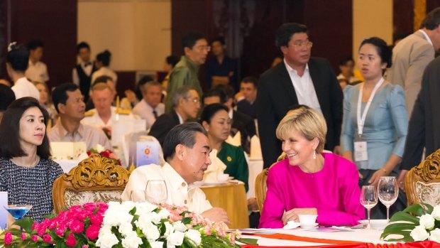 Julie Bishop and Wang Yi at the East Asia Summit.