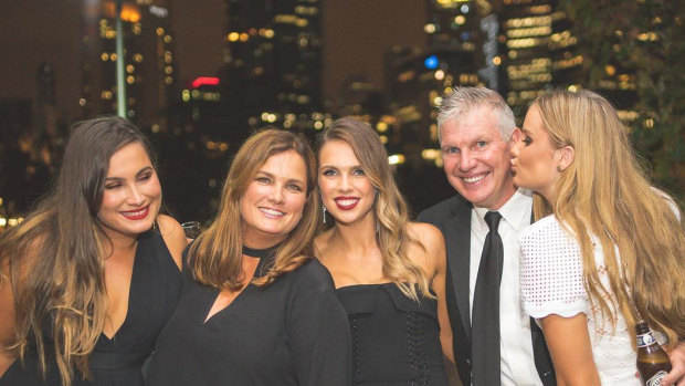 Danny Frawley with his wife Anita and their three daughters. 