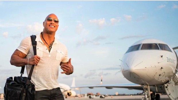 Dwayne Johnson - aka “the Rock” - photographed taking a Zetta Jet flight.