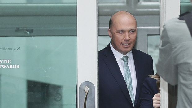 Peter Dutton was all smiles as he announced his intentions.