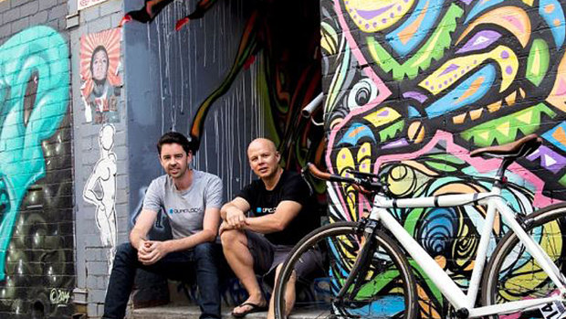 Quad Lock founder Rob Ward,(left) and Chris Peters launched a crowdfunding campaign in 2011  to fund their startup. 
