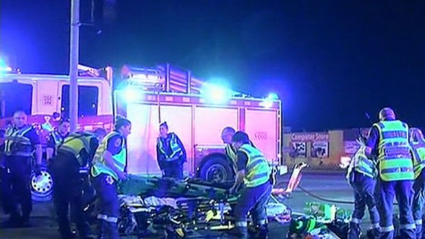 Seven people were injured in the two-car crash in Springvale. 