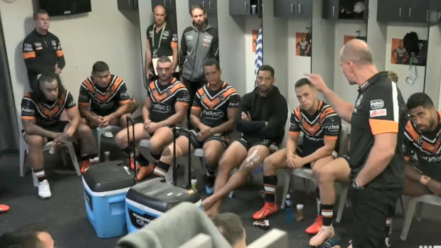 Not good enough: Wests Tigers coach Michael Maguire unloads after his team's loss to Canterbury last Sunday.
