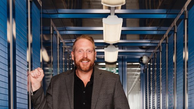 NextDC chief executive Craig Scroggie inside one of the company's data centres.