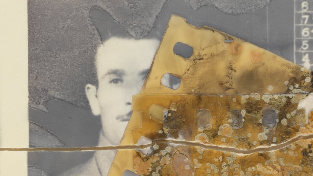 An image of Italian POW Michele Addona that is disintegrating in the National Archives.