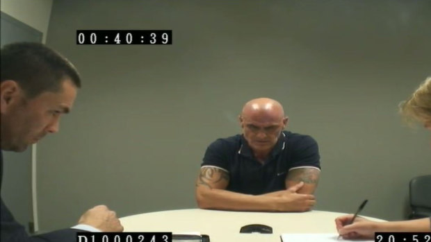Vinzent Tarantino speaks to police in November 2016, on the day he was found with the knife.