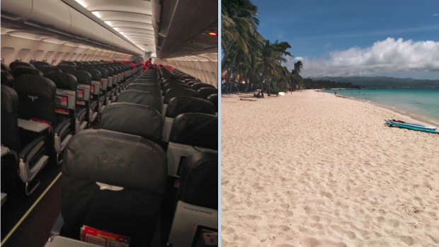 Rory Lovelock had almost the whole plane and beach to himself on a trip to the Philippines.