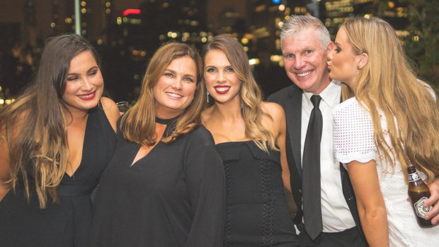 Danny Frawley with his wife Anita and their three daughters. 