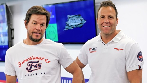 Wahlberg with F45 owner Rob Deutsch.