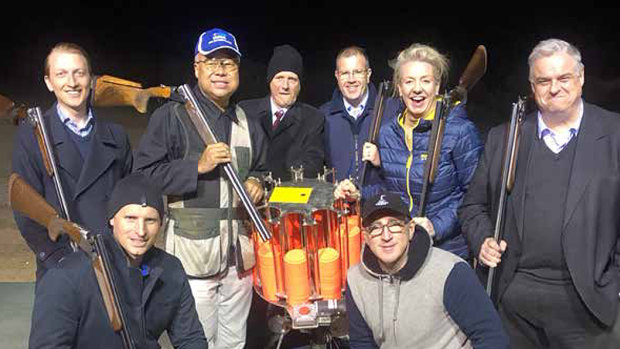 Gun-friendly members of the 45th Parliament, back: Senator James Patterson, Ian Goodenough MP, Senator David Leyonhjelm, Ben Morton MP, Senator Bridget McKenzie and Brian Mitchell MP; front: Andrew Hastie MP
and Luke Howarth MP.