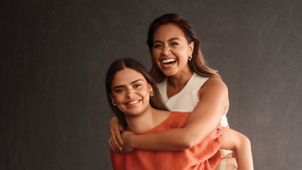Jessica Mauboy, right, and Samantha Harris are part of a new campaign for Indigenous recognition launched by Marie Claire.
